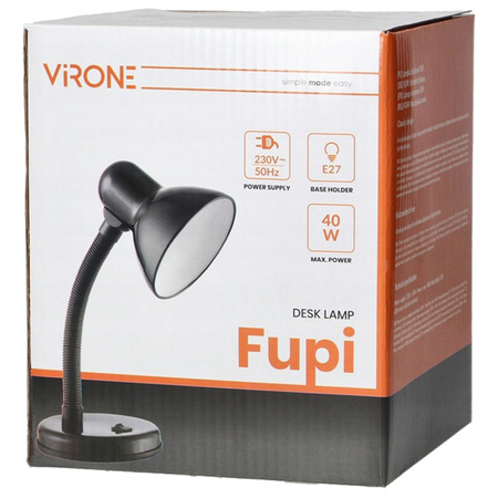 Schreibtischlampe Tisch Verstellbare Schule Nachtlicht E27 Fupi Schwarz