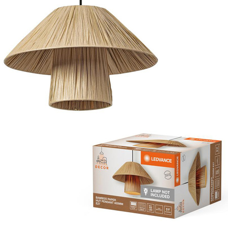 Dekorative Decke Pendelleuchte E27 Überhang Braun Bambus Dekor Ledvance