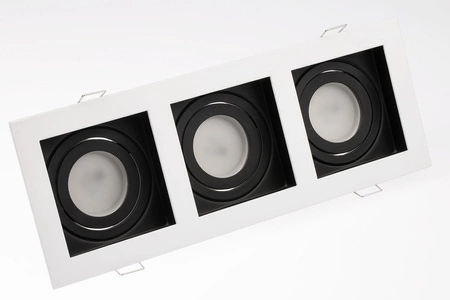 Einbaustrahler 3x GU10, Einbauspot HALOGEN Quadrat beweglich Weiß GEMINUS LUMILED