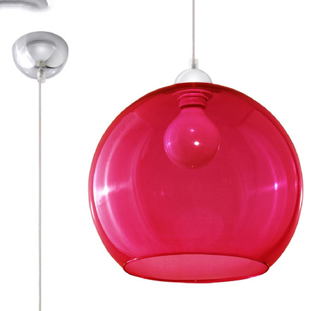 LED-Pendelleuchte BALL E27 Überhang Rund Rot SOLLUX