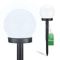 Solar-LED-Lampe, Solar Gartenleuchte 10cm Kugelleuchte Weiße ATRIS LUMILED