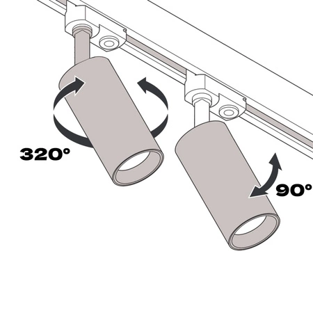 GU10 Mattweiße Schienenstrahlerlampe für einphasige Schienen