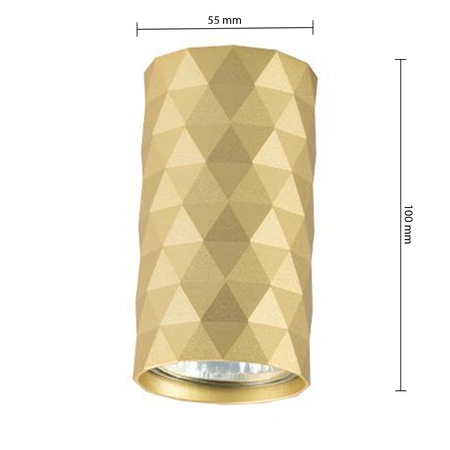 Masterled Aufputz Halogen Tuba Reflektor Spot GU10 Rund Gold Glamour