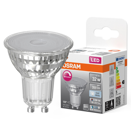 LED PAR16 Reflektor GU10 4.1W = 32W 350lm 4000K Neutral CRI90 120° Dimmbar SUPERSTAR Osram