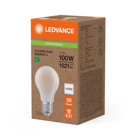LED-Lampe E27 A60 7.2W = 100W 1521lm 4000K Neutral 320° Ledvance