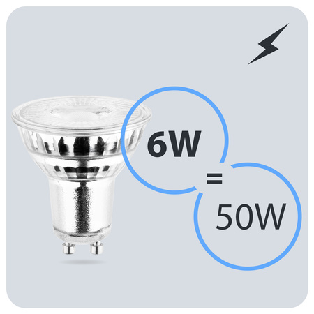 LED Lampen GU10, Glühbirne aus Glas 6W = 50W 580lm 38° 4000K neutral LUMILED