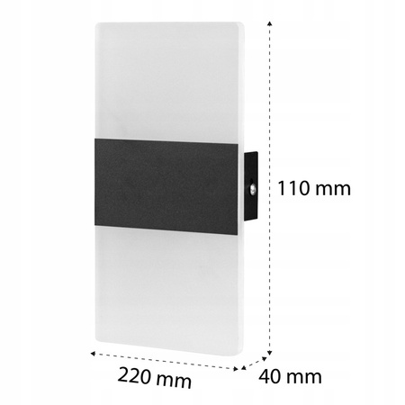 LED Wandleuchte über Spiegel 5W 360lm 4000K Schwarz Plaxio Masterled