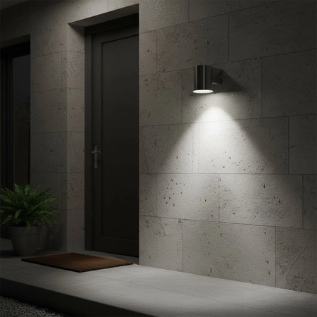 Wandleuchte LED-Außenfassadenleuchte 6.5W 450lm 4000K Neutral 140° Silber IP44 Nivero Sanico Goldlux