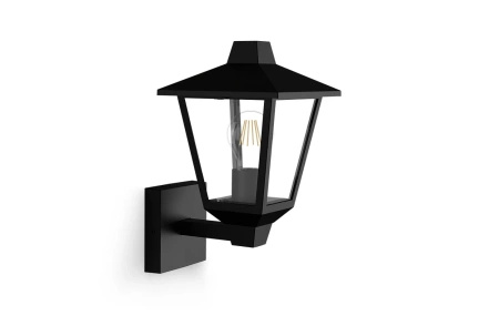 Garten-Wandleuchte Outdoor Laterne E27 IP44 Schwarz Kinno Philips