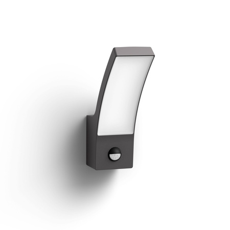 Garten LED Wandleuchte SPLAY 3.8W Bewegungssensor 2700K Warm IP44 Anthrazit PHILIPS
