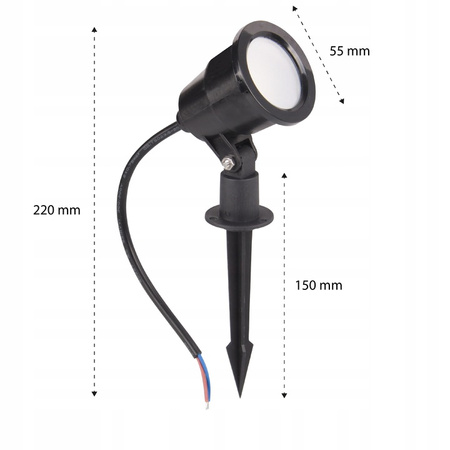 LED Garten Außenstrahler SERGIO 7W 2700K Angetrieben Schwarz Modern