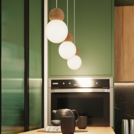 PEKKA Decke Pendelleuchte 3P 3xG9 Weiß Holz Skandinavisch SOLLUX