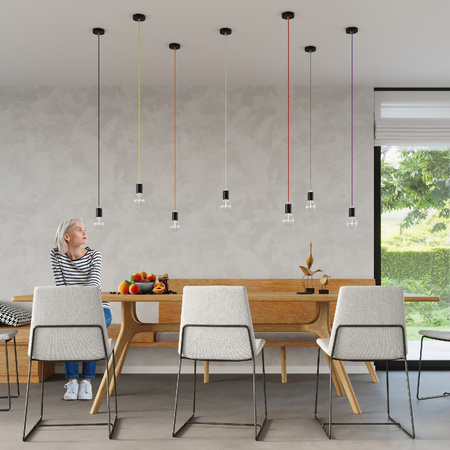 EDISON E27 Pendelleuchte LED Deckenleuchte Schwarz SOLLUX