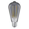 Dekorative LED-Lampe ST64 Edison E27 11W = 42W 500lm 1800K Warm 320° Smoke Filament Dimmbar Vintage 1906 Osram