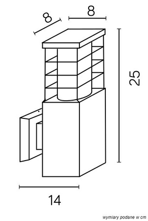 Außengarten-Fassadenleuchte LED-WANDLAMPE RADO II K BL E27 Su-Ma