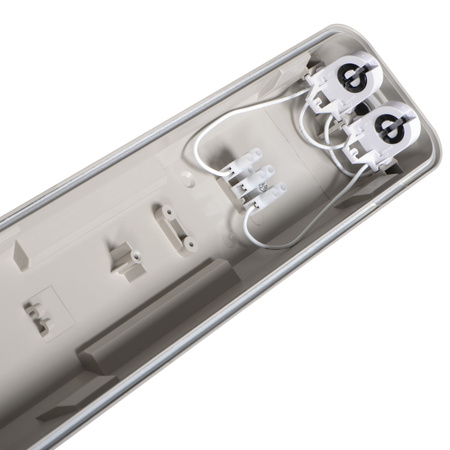 Schwer entflammbare LED DICHT NP 2x G13 36W IP65 grau 127cm KANLUX