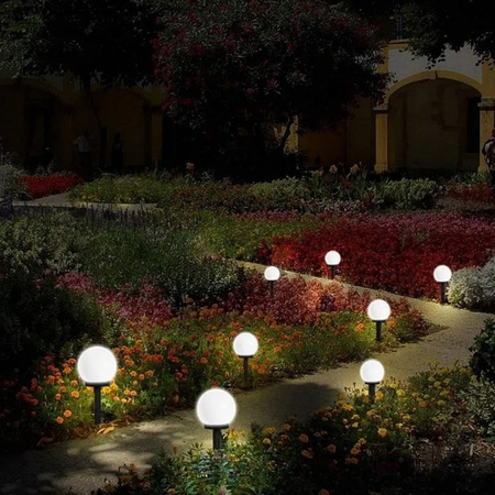 Solar-LED-Lampe, Solar Gartenleuchte 10cm Kugelleuchte Weiße ATRIS LUMILED