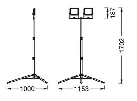 LED-Flutlicht 2x20W 4000lm 6500K Tragbares Arbeitsflutlicht LEDVANCE