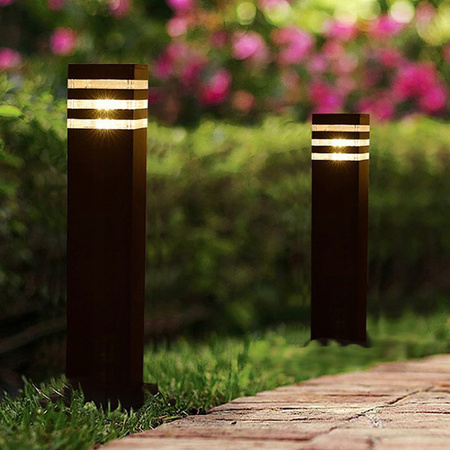 Gartenlampe für den Außenbereich E27 Schwarzer Pfosten quadratisch 50 cm