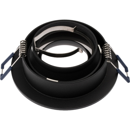 Glas-Einbaustrahler GU10, Einbauspot HALOGEN Runde Fest Schwarz TRIBUS LUMILED