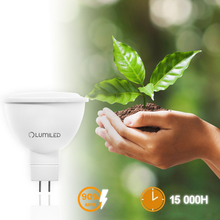 LED Lampen GU5.3, Glühbirne MR16 6W = 50W 580lm 120° 3000K warm LUMILED