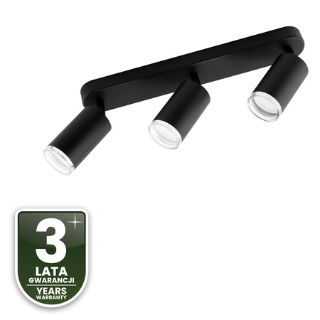 LED Spot Deckenleuchte 3x GU10 IP44 ADERO Schwarz Lumiled