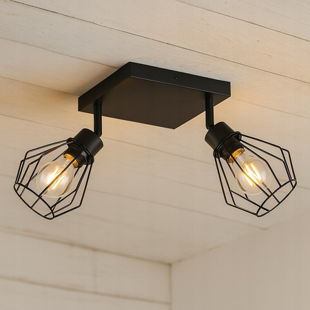 Spot Tuba Deckenleuchte Reflektor Halogenfassung 2x E27 Moving Black Otto Masterled