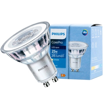 LED Leuchtmittel GU10 2,7W = 25W 215lm 2700K Warm 36° PHILIPS