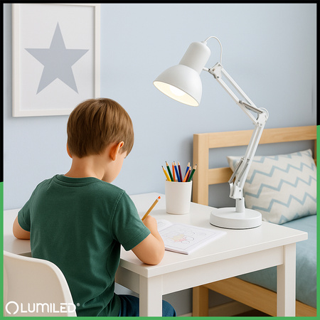 Schreibtischlampe E27, Zeichentisch-Schreibtischlampe mit Tischklemme TOBI LUMILED