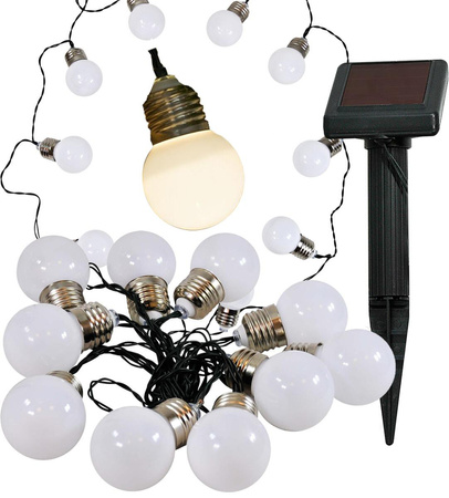 Solar Garten Ornamental Girlande Lichterkette 1.75m 10xLED SILBER Perlen 3000K