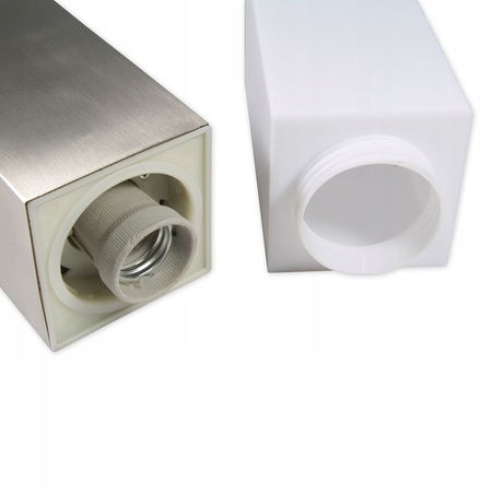 Gartenleuchte quadratische Säule 1x E27 45cm silber IP44