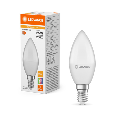 LED Lampen B37 E14 2.9W = 25W 250lm 2700K Warmweiß LEDVANCE