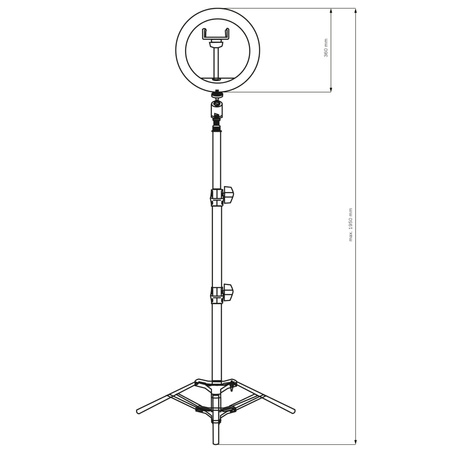 LED Stehleuchte 15W 330lm 2700-4000-6500K Warm 360° Schwarz Dimmbar SELFIE Sanico Goldlux