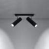 DIREZIONE Deckenleuchte 2xGU10 Reflektor Halogen Leuchte Beweglich 30cm Schwarz SOLLUX
