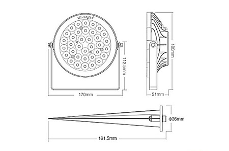 LED-GARTENlampe 15W Gartenleuchte RGB+CCT Mi-Light - FUTC03