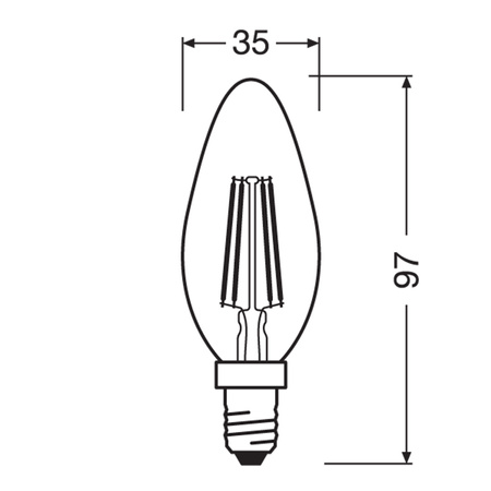 LED Lampen E14 B40 4W = 40W 470lm 2200-2700K Warm 300° Glühfaden Dimmbar OSRAM Superstar