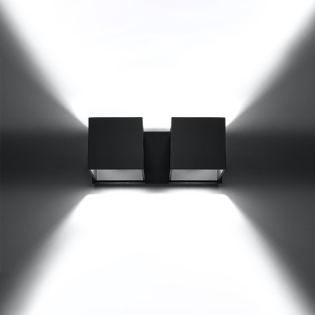 LED QUAD Wandleuchte 2xG9Wandleuchte oben unten Schwarz SOLLUX