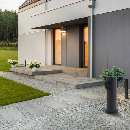 Gartenlampe LED Outdoor Mast stehend Schwarz IP44 Elektri Sanico Goldlux