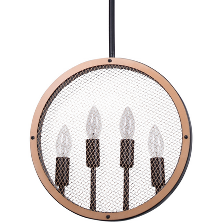 Retro Vintage Deckenpendellampe 4xE14 schwarz + gold ARETE IL MIO GOLDLUX (Polux)