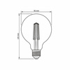 E27 G95 LED Lampen 7 W = 53 W, 700 lm, 2200 K, warmer Bernsteinfaden, dimmbar, 360° VIDEX