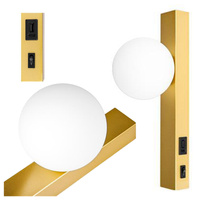 Wand Wandmontage Aufputz Leselampe G9 USB Schalter Gold Bali Masterled