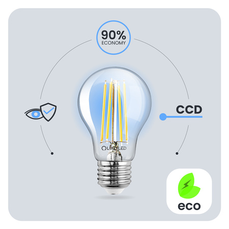6x LED-Lampe E27 A60 4W = 40W 470lm 3000K Warm 360° FILAMENT LUMILED
