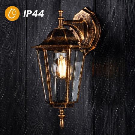 Wandleuchte Außen E27, Hängende Gartenlaterne Patina BELLIS LUMILED