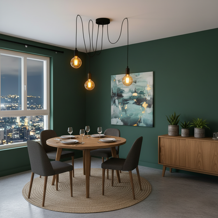 Pendelleuchte mit 3x E27-Sockeln einstellbare, Hängelampe Schwarz mit 3-fach Pendel Spinne Arane LUMILED