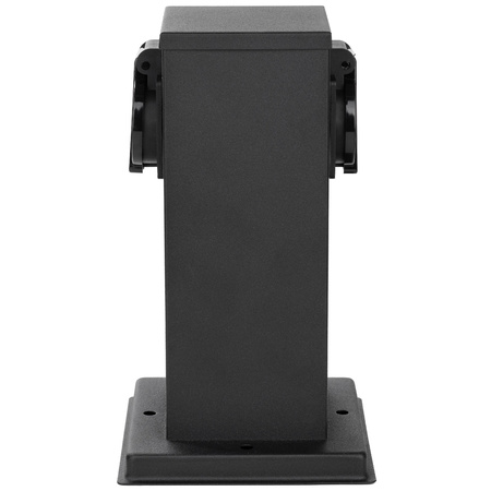 Gartenleuchte mit 2x Steckdose, Außenstehleuchte Pollerleuchte 230V 30cm Schwarz IBERI LUMILED