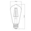 LED-Lampe E27 ST64 7W = 60W 806lm 2700K Warm Filament Dimmbar TOSHIBA
