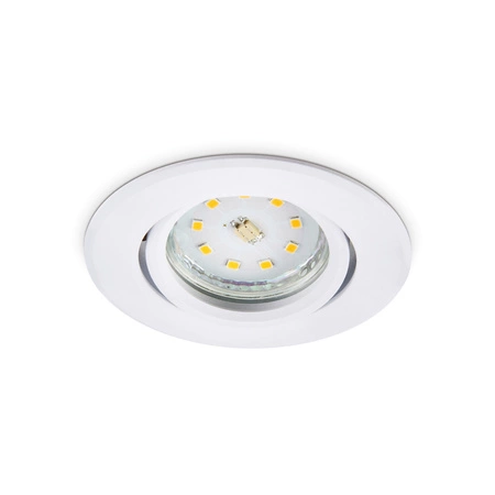 Halogen-Einbauleuchte GU10 MR16 OH29 rund beweglich mattweiß Kobi