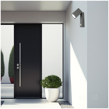 LED-Gartenleuchte QUAZAR 15 LxGU10 IP44 KOBI Grauer Sensor