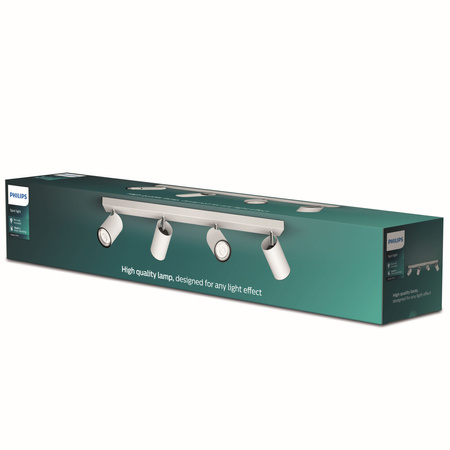 KOSIPO Decke Wandlampe Reflektor 4x GU10 Weiß Moving PHILIPS