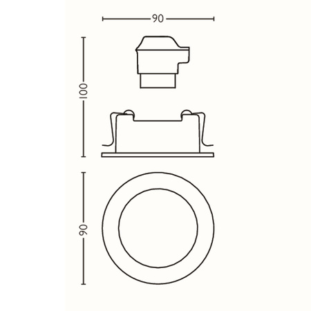 Steckbare Halogenleuchte DONEGAL 3x GU10 Rund Beweglich Grau PHILIPS